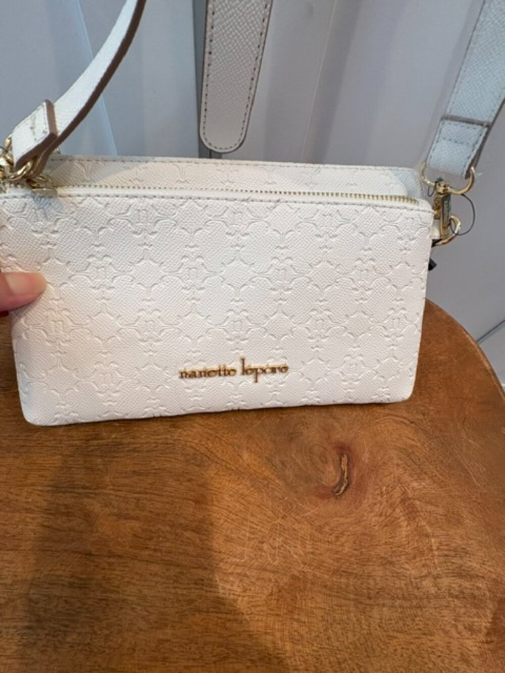 Nanette Lepore Shellie White Wristlet/ Crossbody Bag NWT